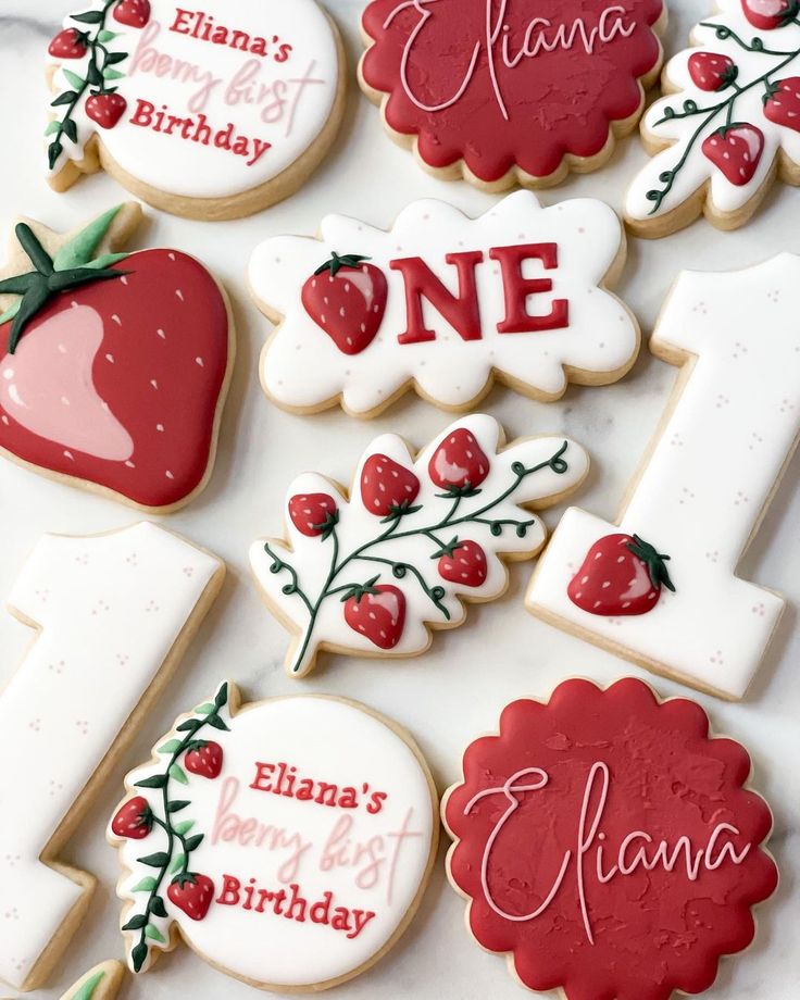 Vibrant Strawberry-Themed Cookies Perfect for Celebrations