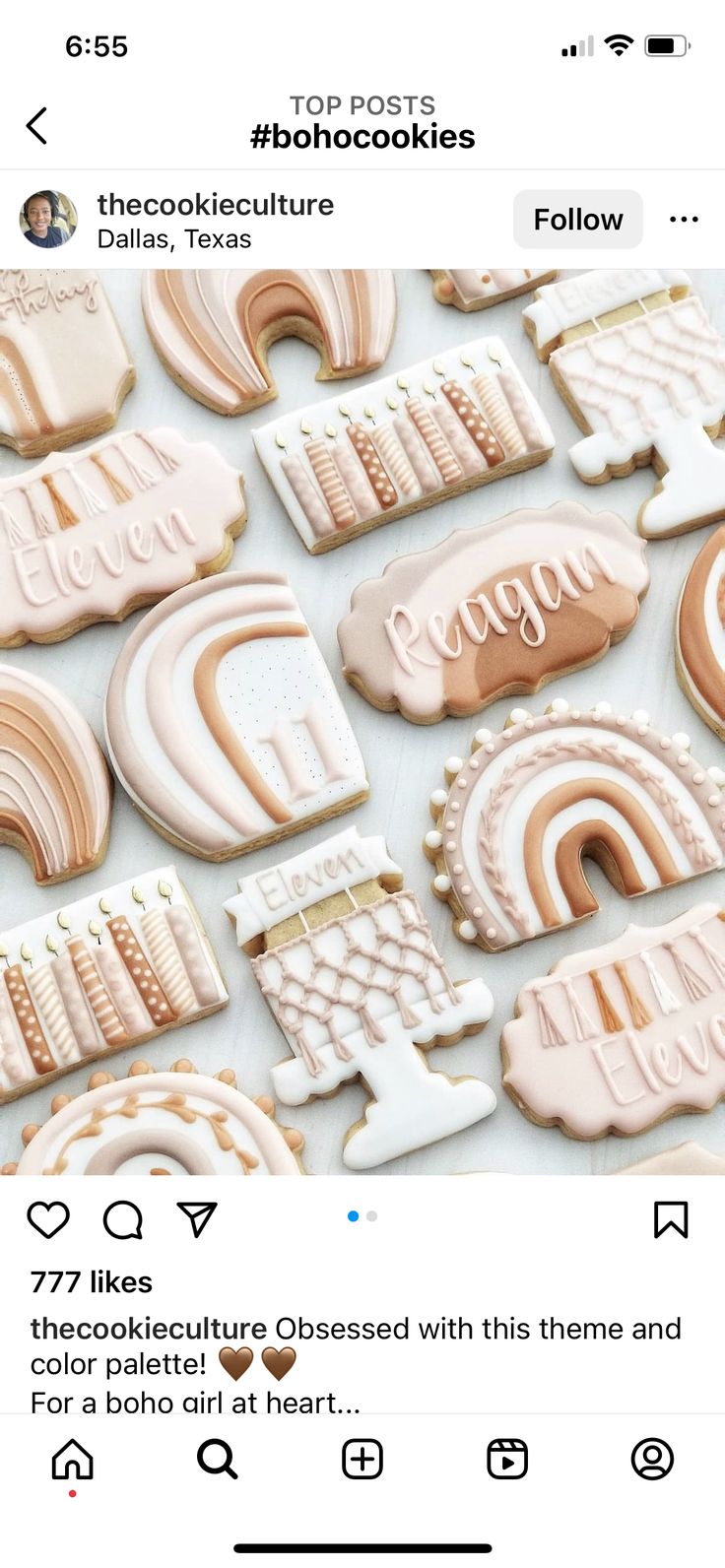 Charming Pastel Bohemian Cookie Designs for Celebrations.