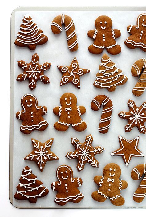 Festive Gingerbread Cookies Displayed in Assorted Shapes for Seasonal Celebrations