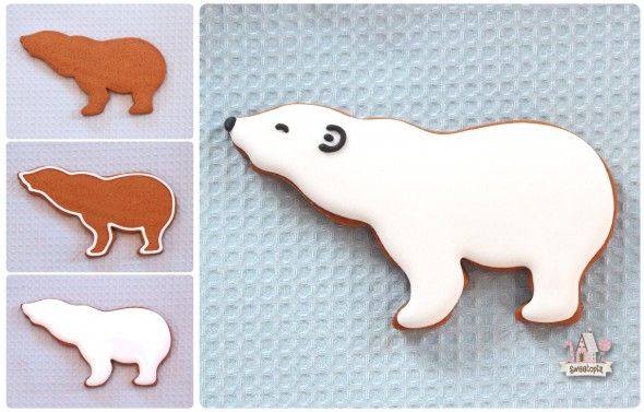 Adorable Polar Bear-Shaped Cookie Design for Themed Celebrations