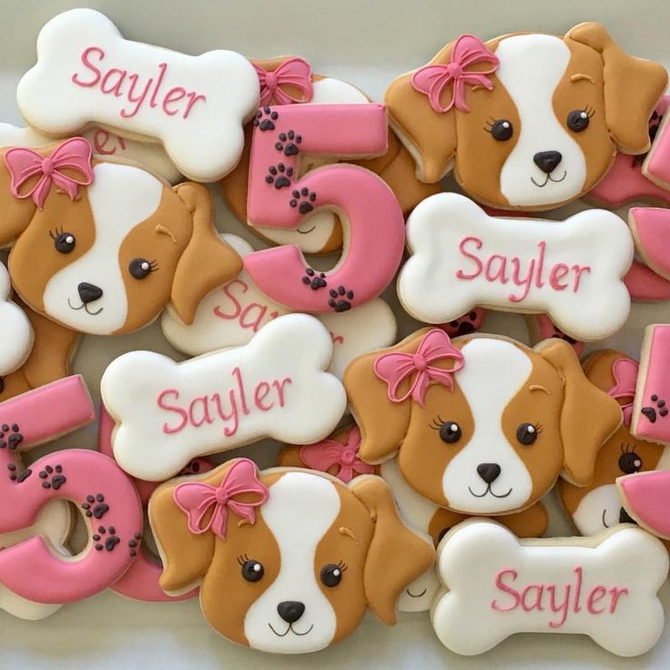 Adorable Puppy-Themed Decorative Cookies Perfect for Birthday Celebrations.