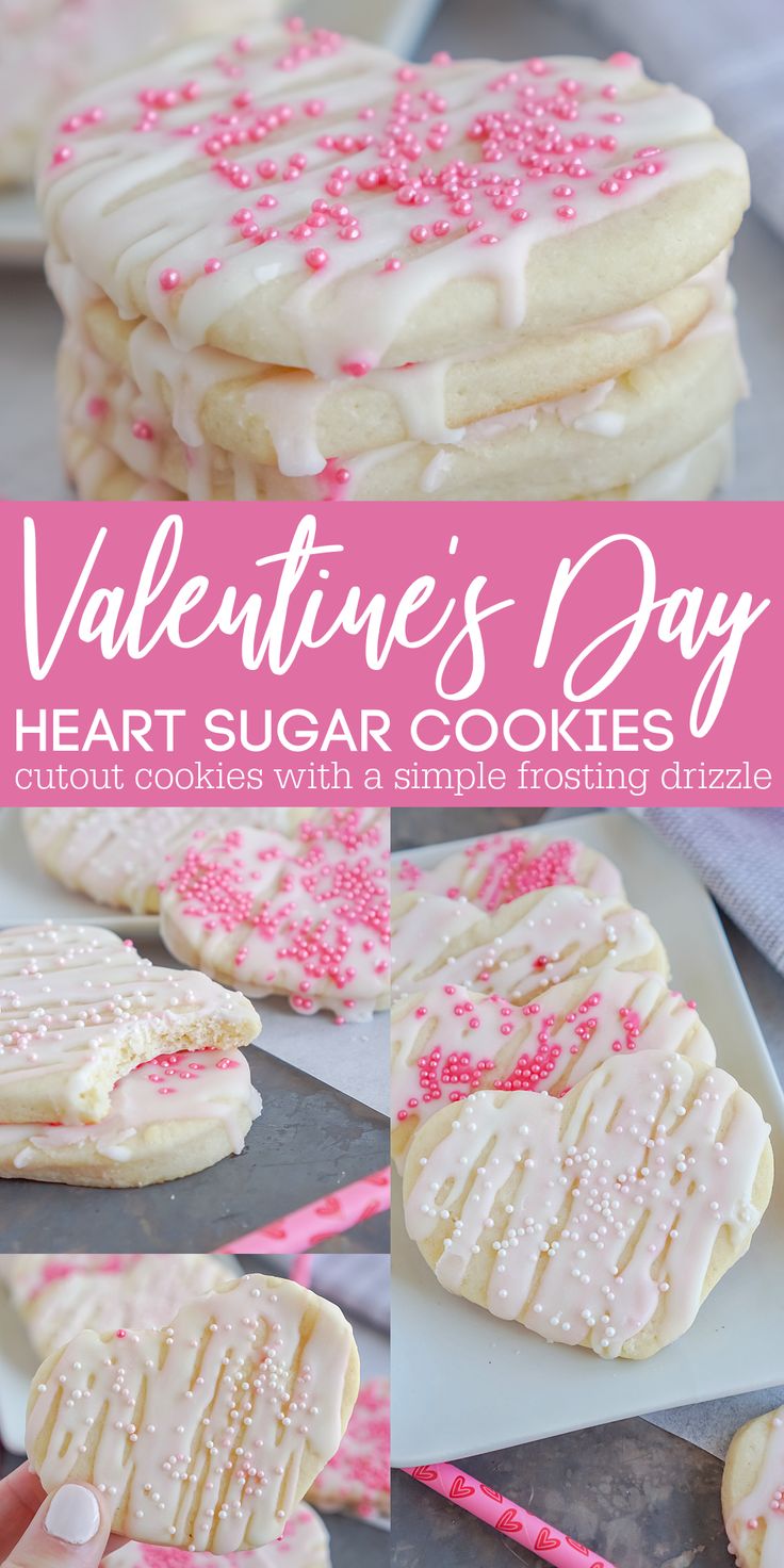 Elegant Heart-Shaped Sugar Cookies Perfect for Valentine's Day Celebrations