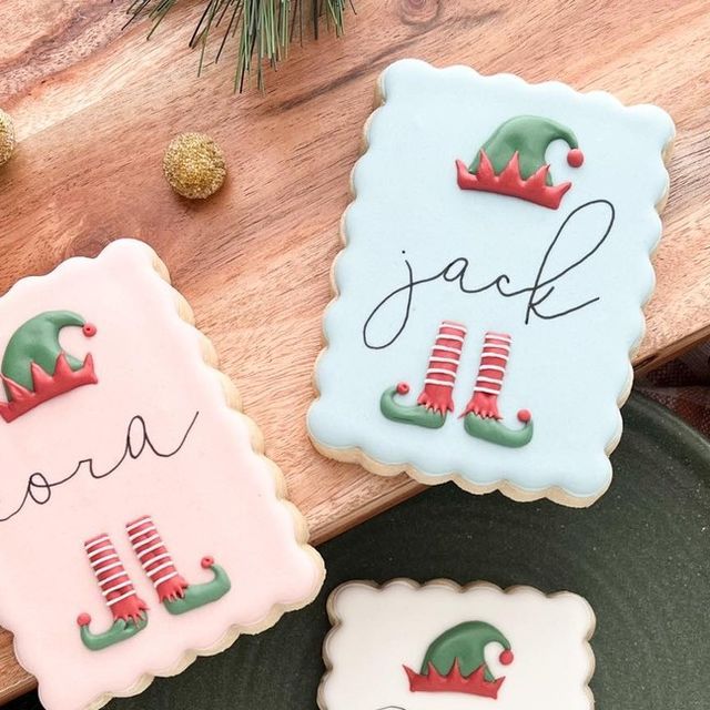 Festive Decorative Cookies with Playful Holiday Designs for Celebrations.