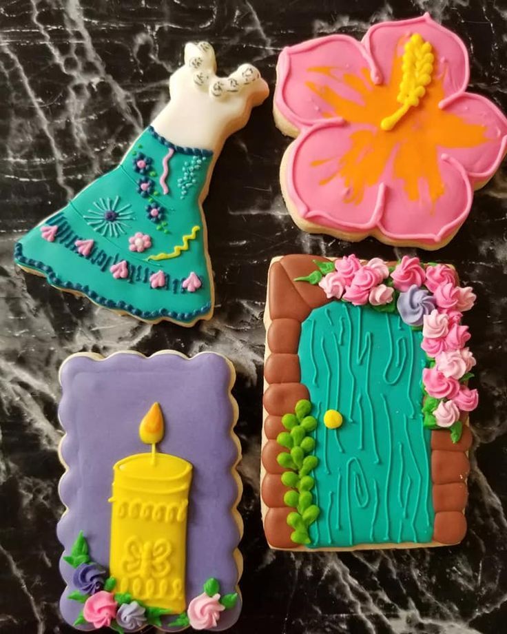 Colorful Themed Cookie Designs with Intricate Icing Techniques