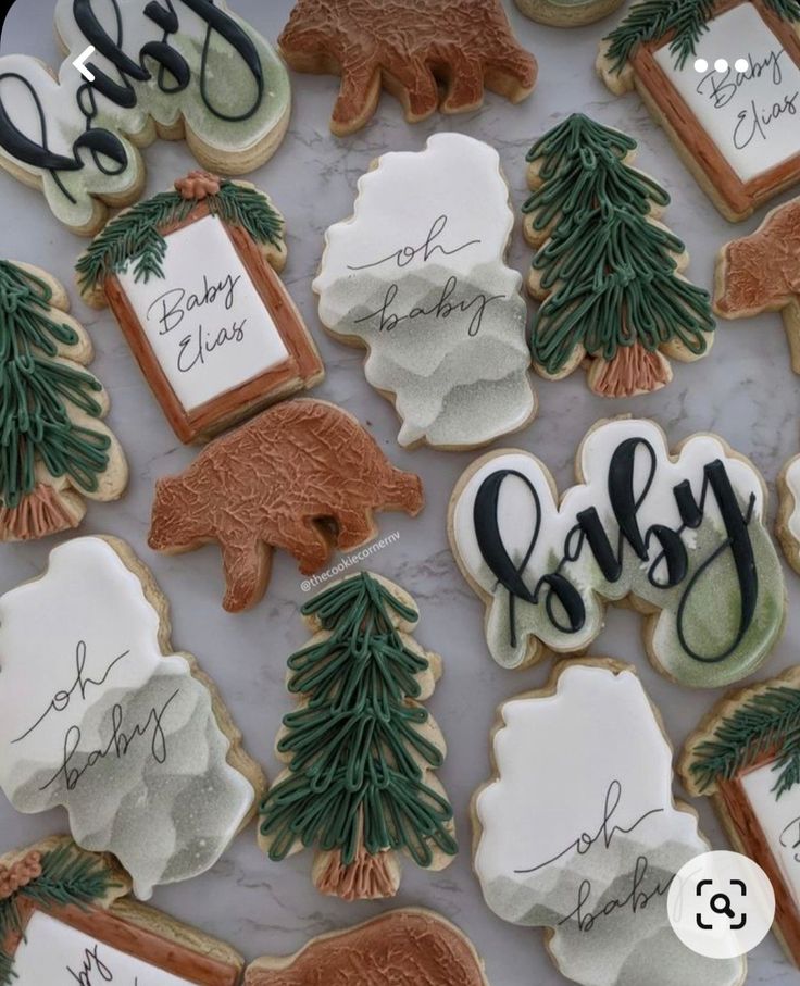 Charming Woodland-Themed Decorative Cookies for Nature-Inspired Celebrations.