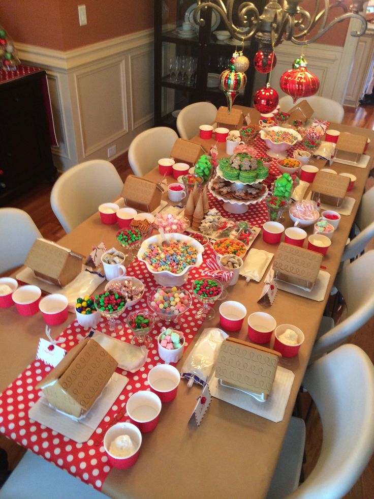 Cheerful Festive Table Setting with Colorful Decorations and Sweet Treats