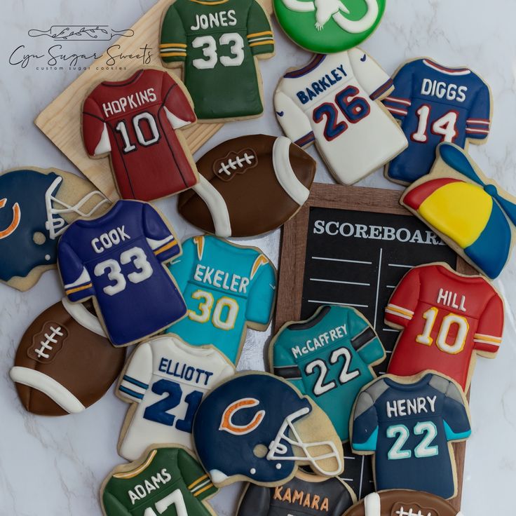 Festive Football Jersey Cookies: Delicious Treats for Sports-Themed Celebrations.