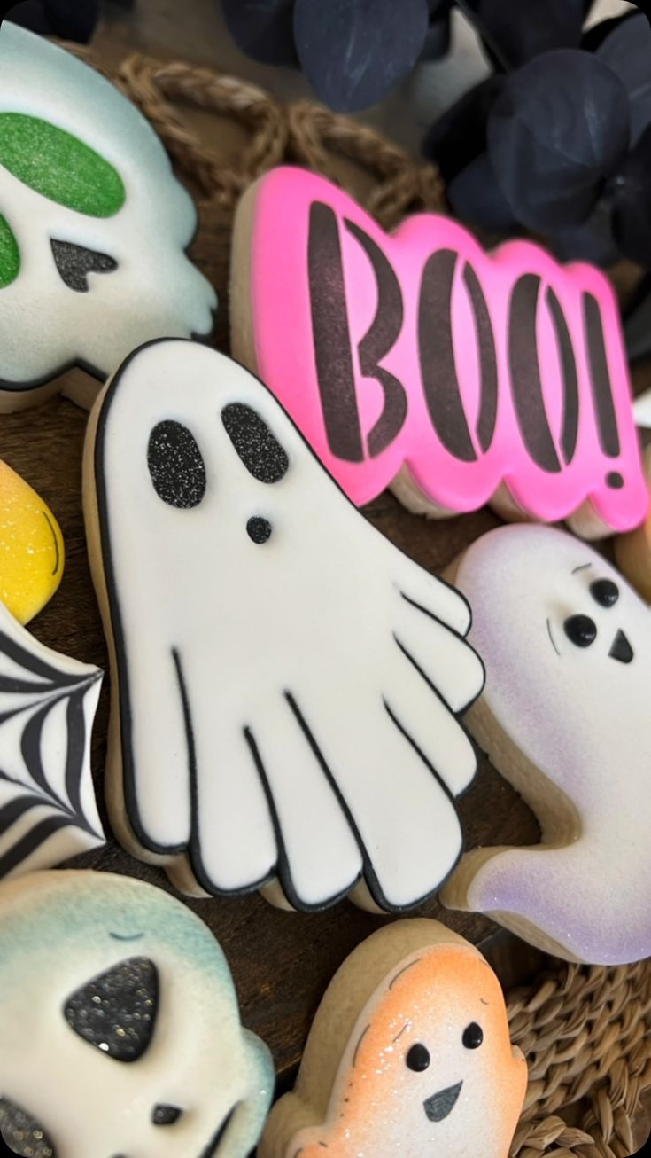 Playful Halloween-Themed Cookies Inspire Fun Seasonal Nail Art.