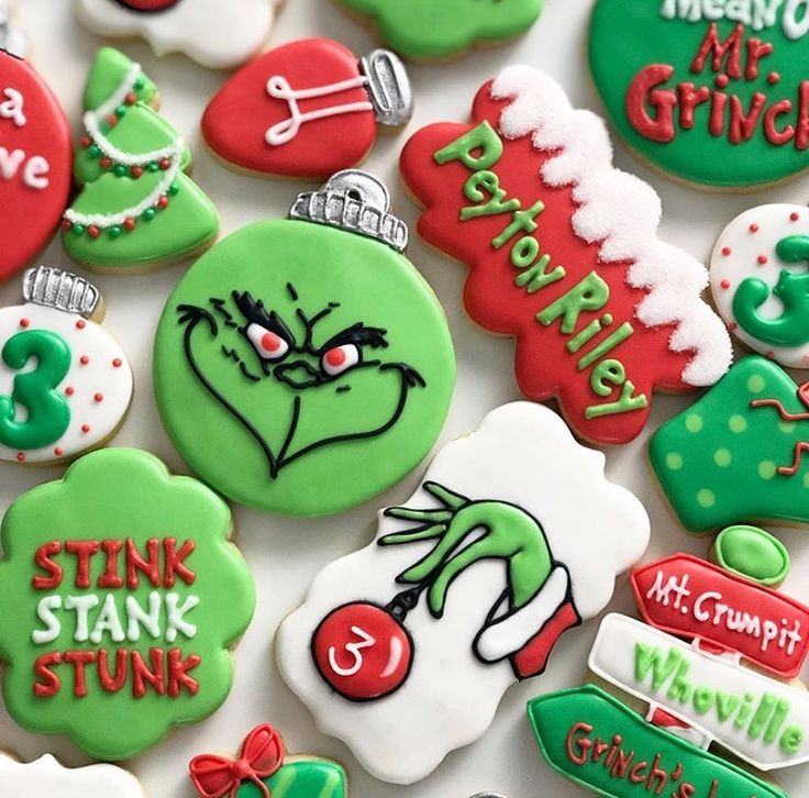 Whimsical Holiday-Themed Festive Cookies in Bright Colors and Cheerful Shapes