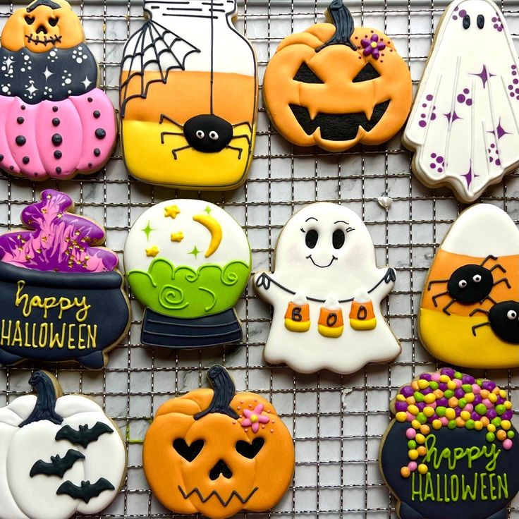 Vibrant Halloween Cookies Showcase Festive Designs and Playful Spirit.