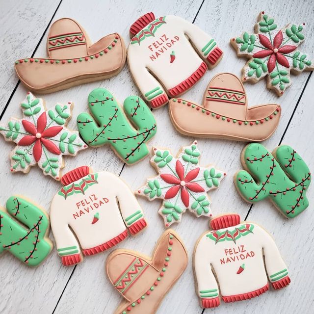 Vibrant Festive Cookies Featuring Playful Designs for Holiday Celebrations.