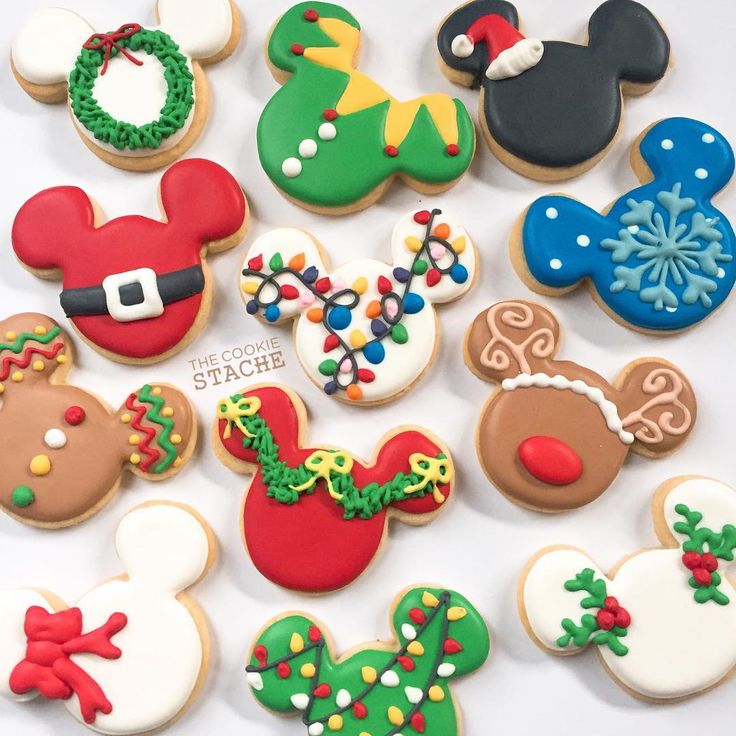 Whimsical Holiday Mouse Head Cookies with Festive Designs