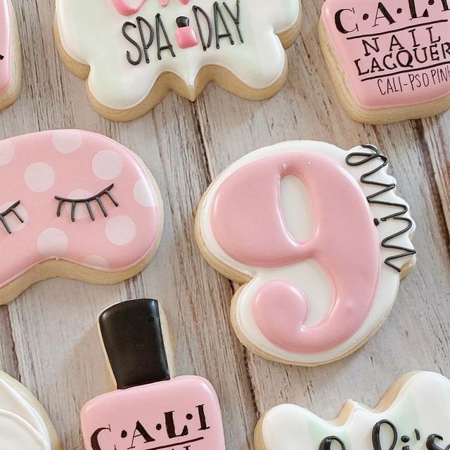 Spa-Themed Decorative Cookies: Playful Elegance for Nail Design Parties and Spa Days