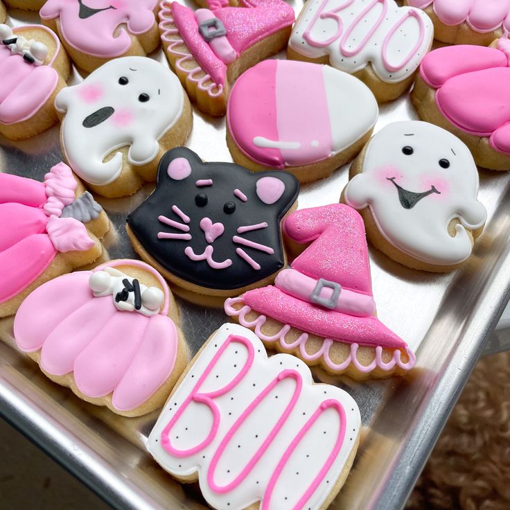 Whimsical Decorative Halloween Cookies in Vibrant Colors and Playful Designs.