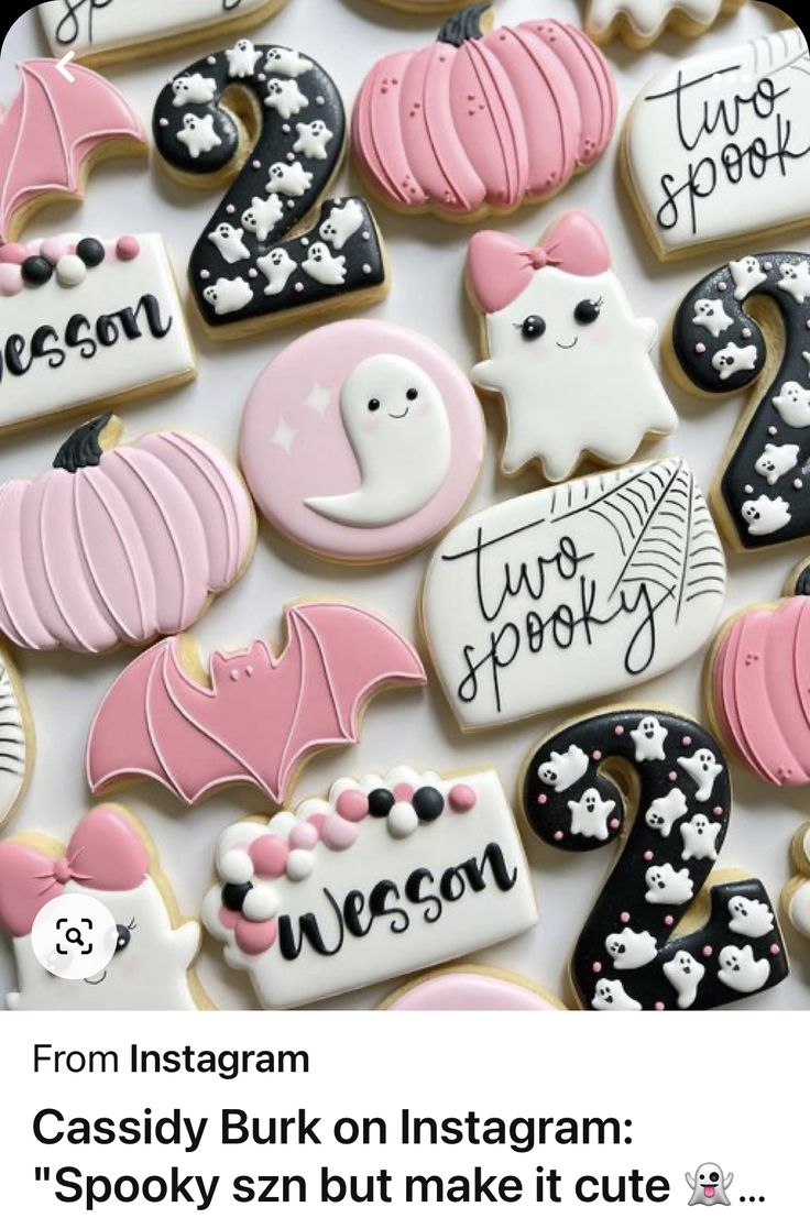 Whimsical Halloween-Themed Cookies: Adorable Pumpkin, Ghost, and Bat Designs Inspire Festive Nail Art