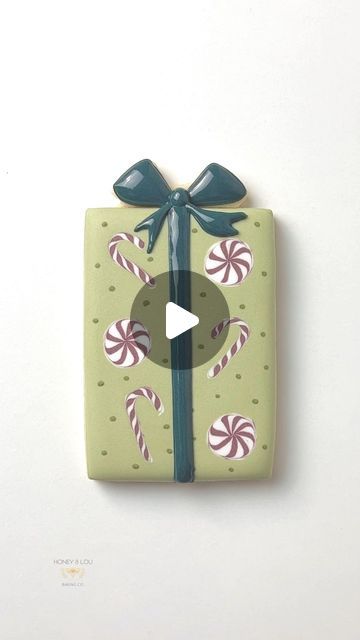 Cheerful Festive Gift Box Design with Candy Motifs for Seasonal Nail Art Inspiration.