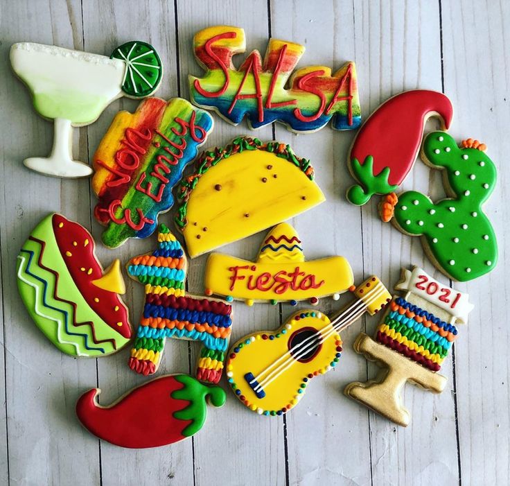 Colorful Fiesta-Themed Cookies: Festive Designs for Celebrations