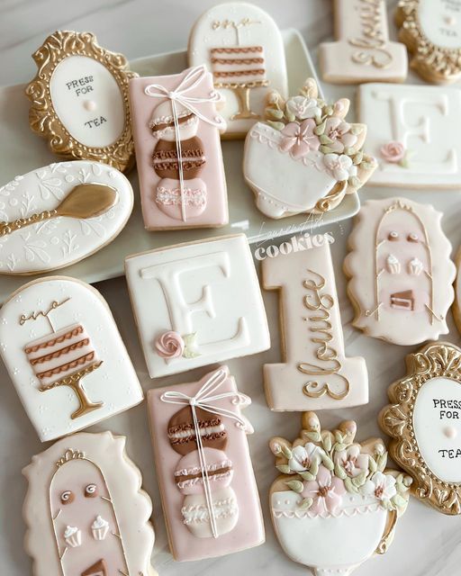 Charming Pastel Cookie Designs for Themed Tea Parties