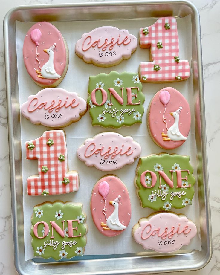 Whimsical Decorative Cookies: Cheerful Pastels and Playful Designs for Birthday Celebrations.