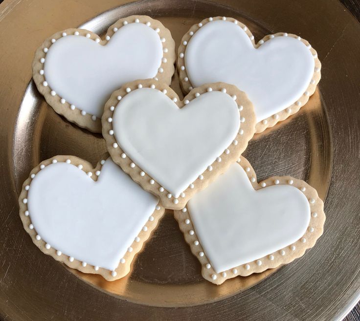 Elegant Heart-Shaped Cookies with Minimalist Icing for Special Occasions