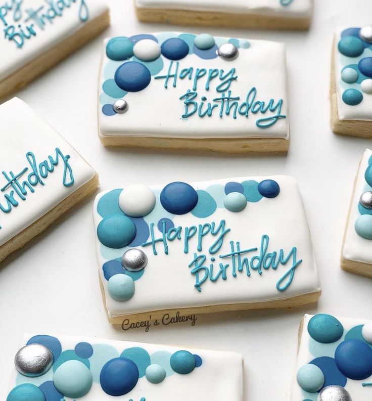 Vibrant Cookie Design with Blue and Teal Accents for Festive Celebrations.