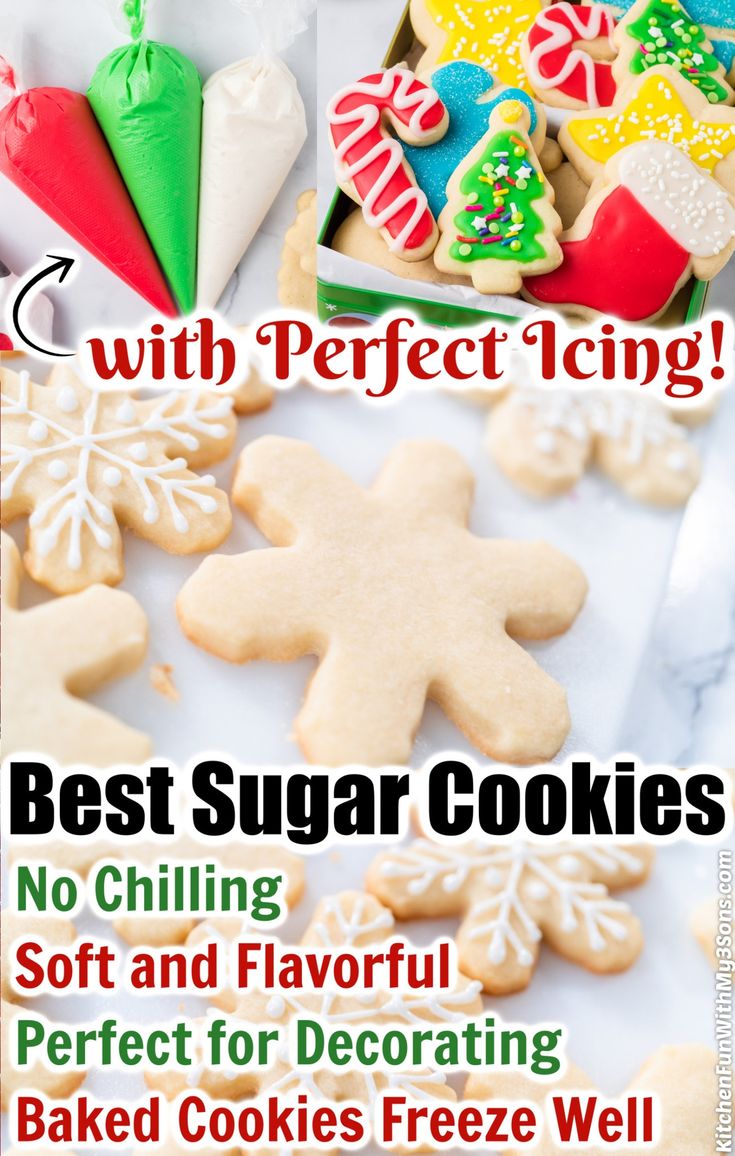 Festive Sugar Cookies Decorated with Colorful Icing in Holiday Shapes.