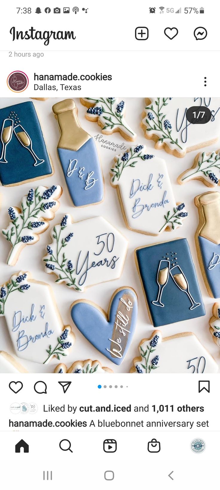 Sophisticated Blue and Beige Cookie Designs for Celebratory Occasions