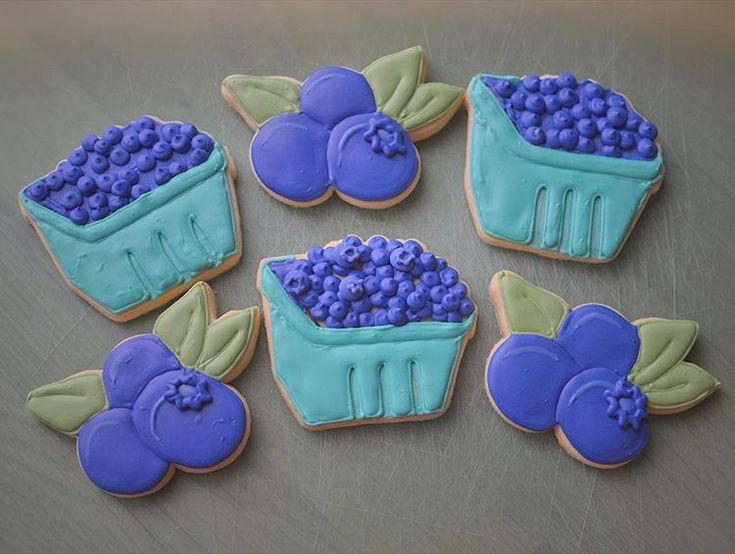 Playful Blueberry-Decorated Cookies: A Sweet Aesthetic in Vibrant Colors.