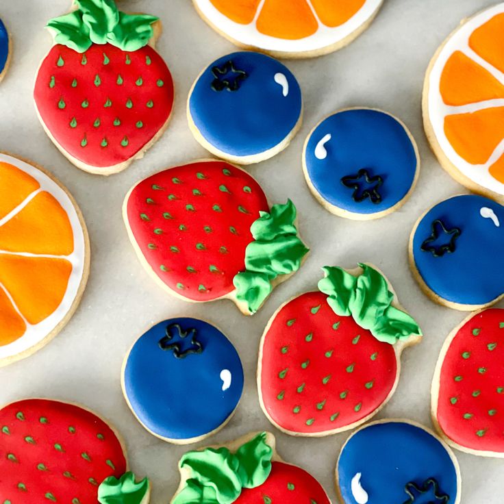 Vibrantly Designed Fruit Cookies Bring Cheerful Summery Vibes to Festive Occasions.