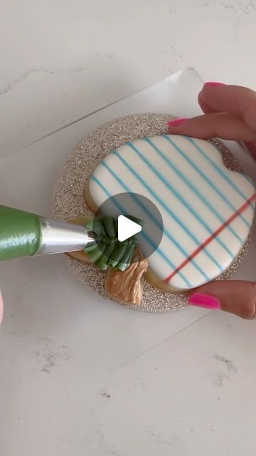 Intricate Colorful Cookie Decorating Technique with Detailed Piping