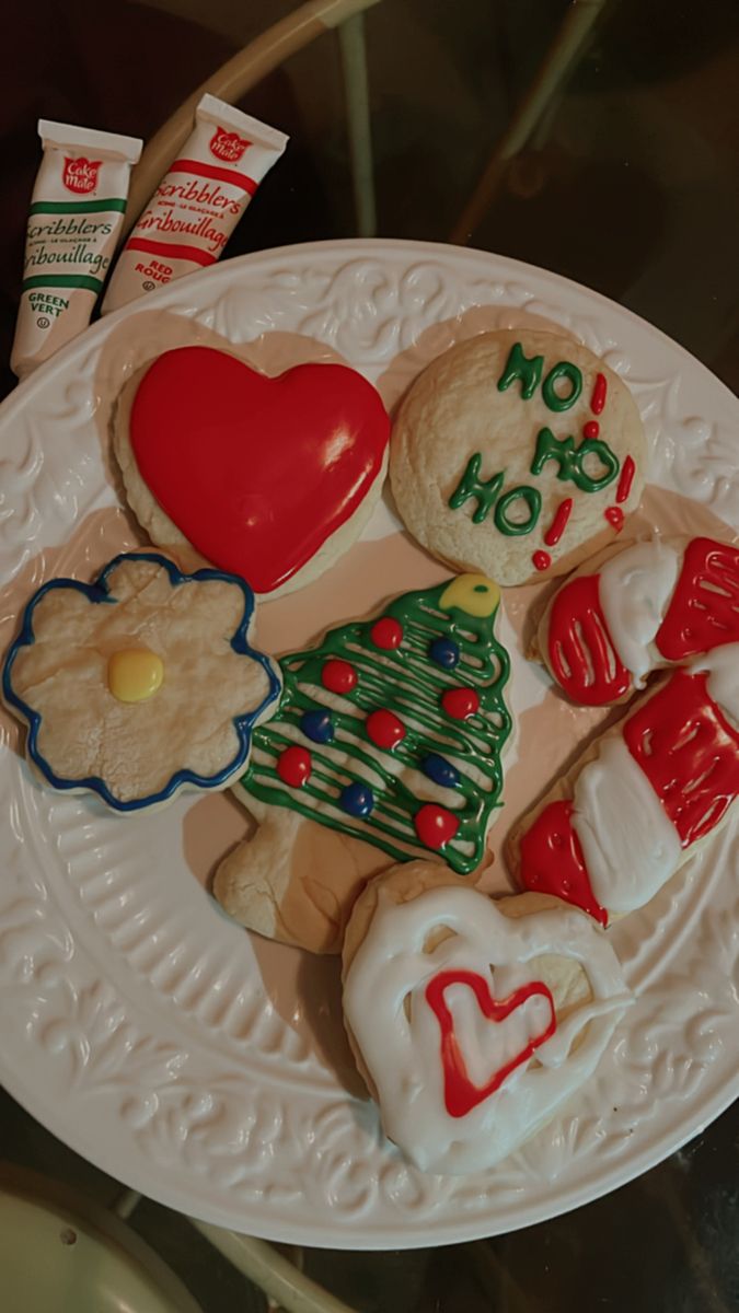 Festive Display of Vibrantly Iced Holiday Cookies.