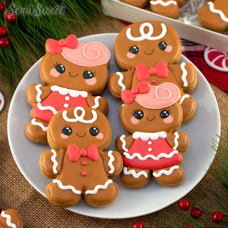 Cheerful Gingerbread Cookie Designs: Festive Characters with Colorful Icing and Intricate Details.