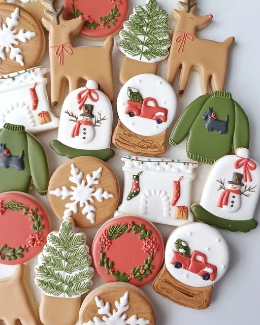 Vibrant Holiday-Themed Cookies for Festive Celebrations