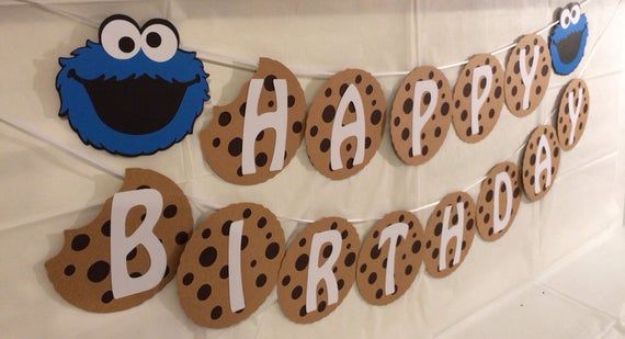 Whimsical Cookie-Shaped Birthday Banner for Fun-Themed Celebrations