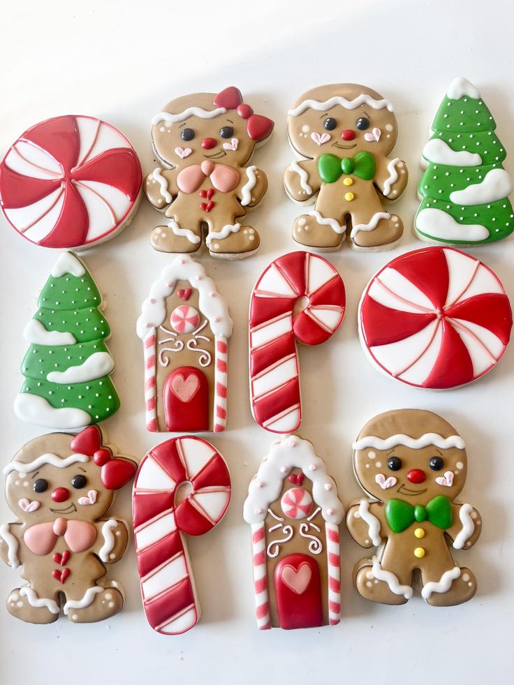 Delightful Festive Gingerbread Cookies and Candy Canes Create a Whimsical Holiday Display.