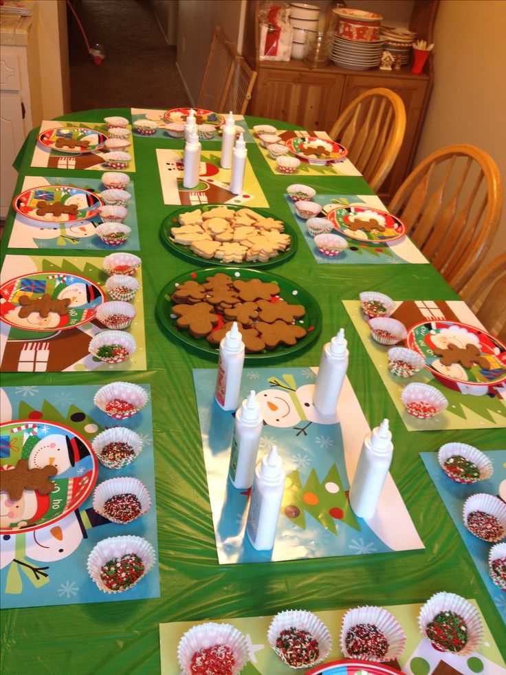 Festive Table Setup for Creative Holiday Cookie Decorating