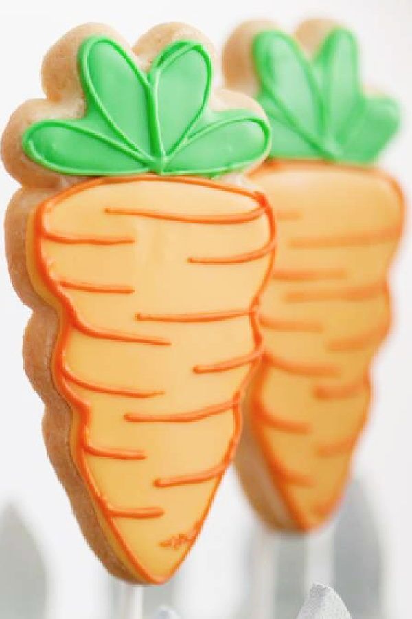 Whimsical Carrot-Shaped Cookies Inspire Cheerful Springtime Nail Art.