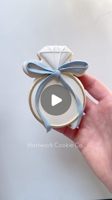 Luxurious Diamond Ring-Inspired Cookie Design for Weddings and Bridal Showers