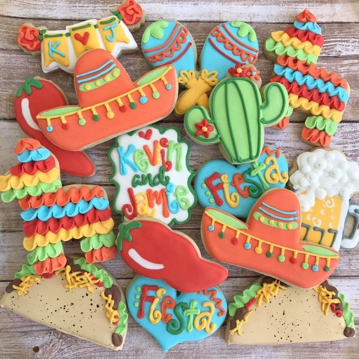 Vibrant Fiesta-Themed Cookies: Brightly Decorated Treats for Festive Celebrations