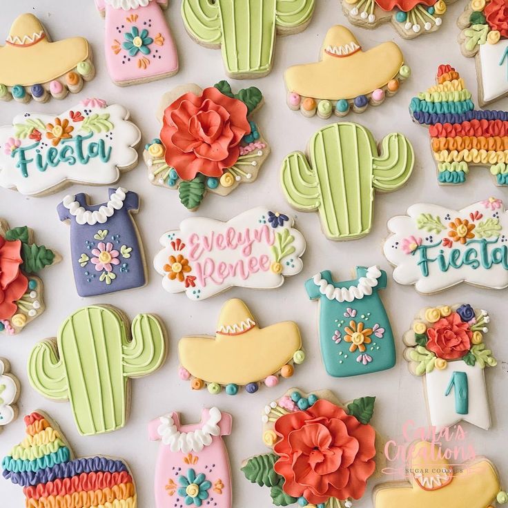 Festively Decorated Cookies Featuring Vibrant Themes and Cultural Motifs