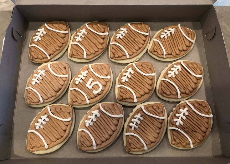 Intricately Designed Football Cookies: Delicious Treats for Sports Celebrations.