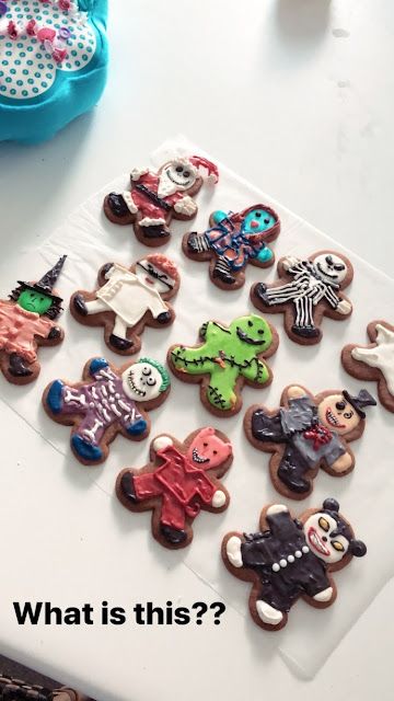 Festive Halloween Gingerbread Cookies: Whimsical Designs of Horror Characters.