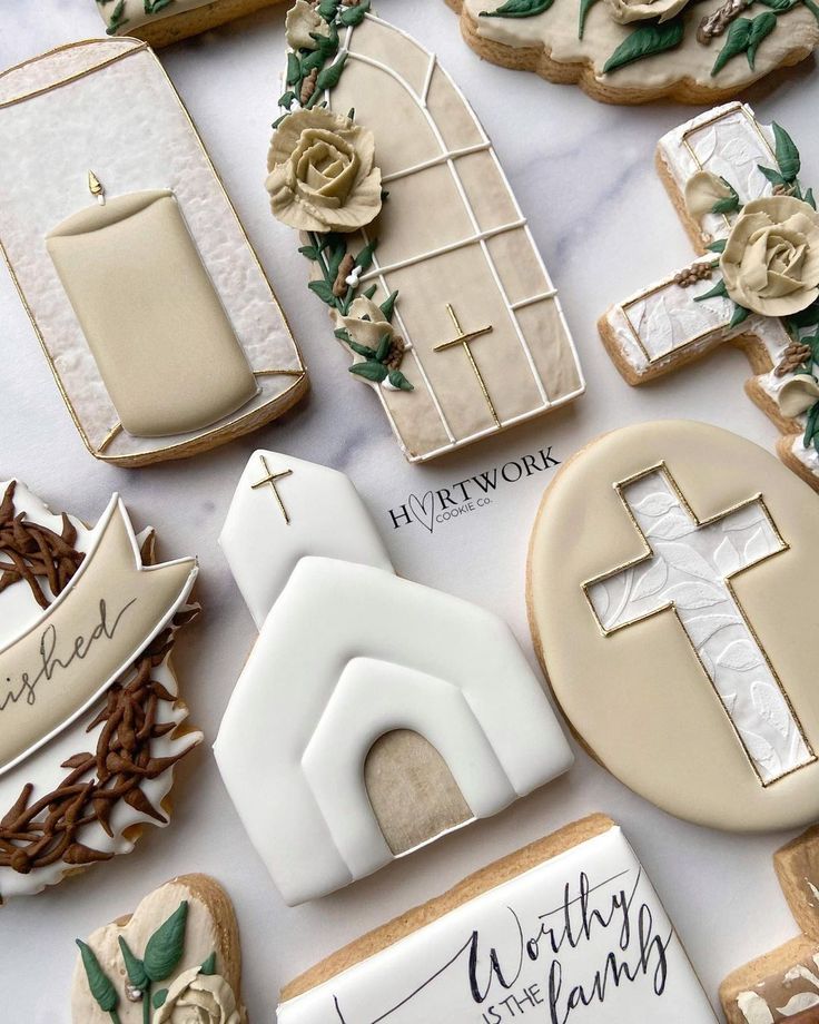 Serene Decorative Cookies with Spiritual and Floral Motifs Enhance Celebrations.