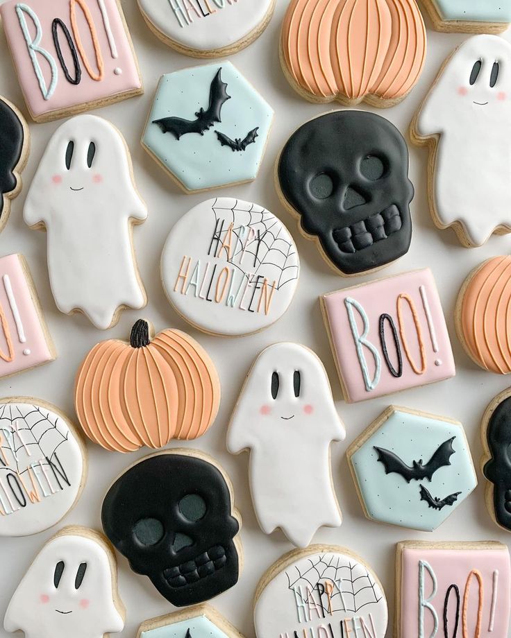 Whimsical Halloween Cookie Designs Blend Spooky Elements with Playful Colors.