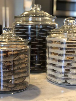 Charming Display of Assorted Baked Treats in Glass Jars.