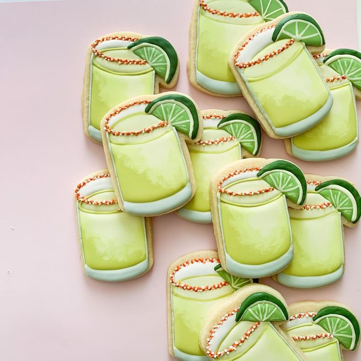 Vibrant Margarita-Inspired Cookie Designs for Summer Celebrations.