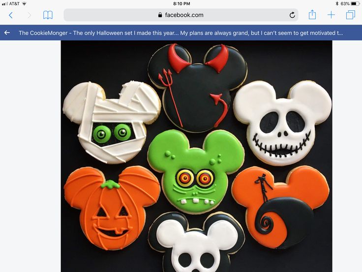 Whimsical Halloween Cookies in Iconic Mickey Mouse Shapes