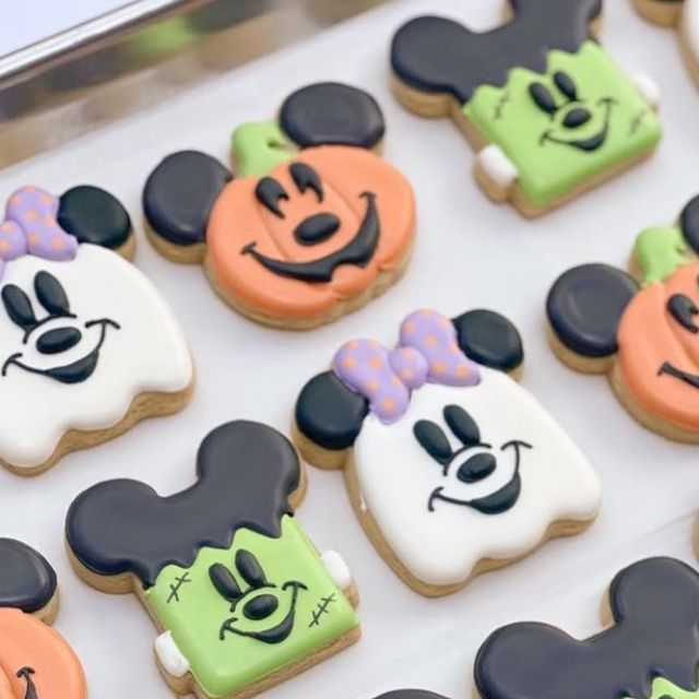 Whimsical Halloween Cookies Featuring Iconic Characters in Vibrant Colors.