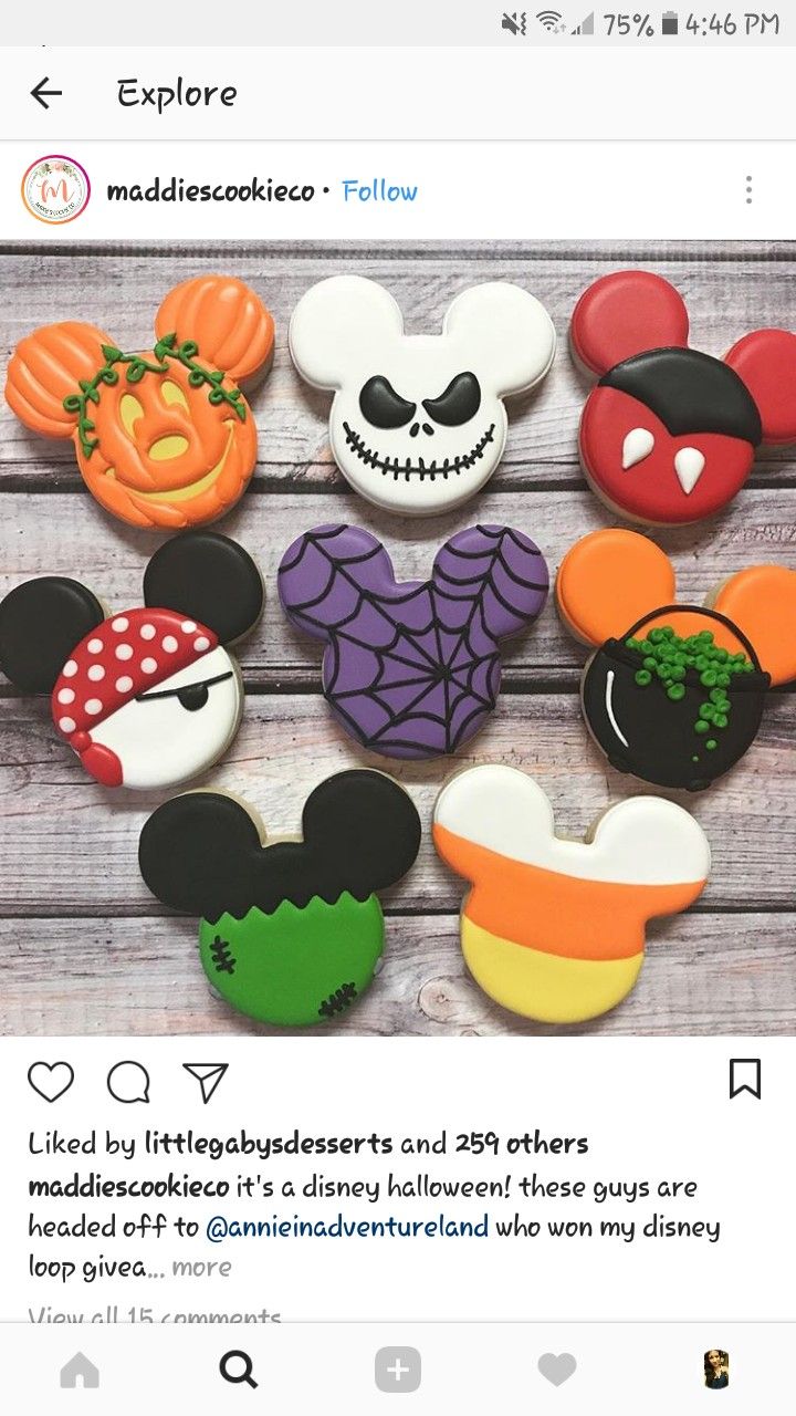 Disney-Inspired Whimsical Halloween Cookies with Playful Designs and Festive Colors.