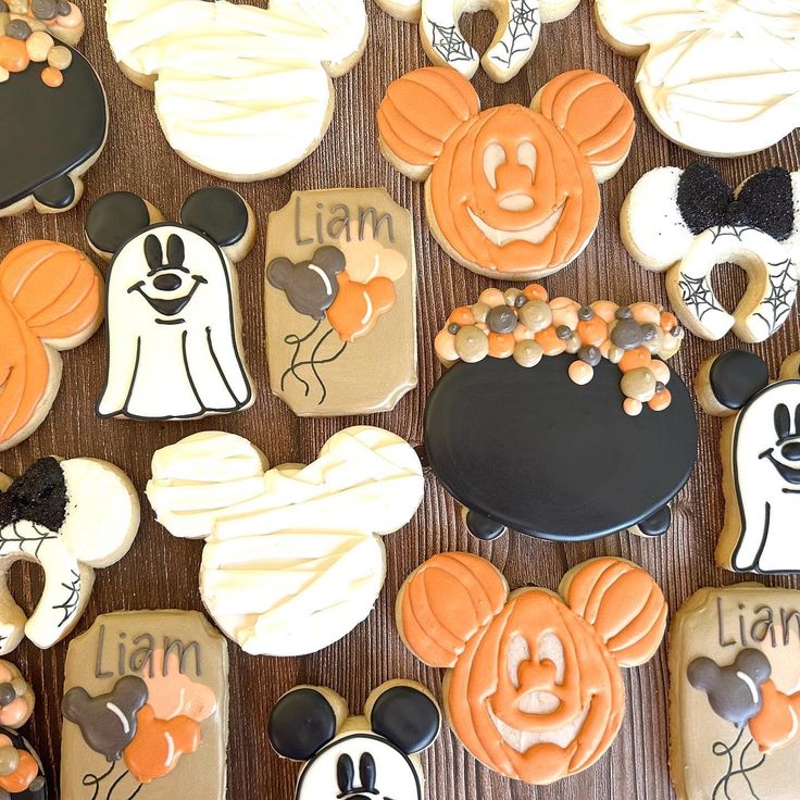 Festive Halloween and Disney Themed Colorful Cookies